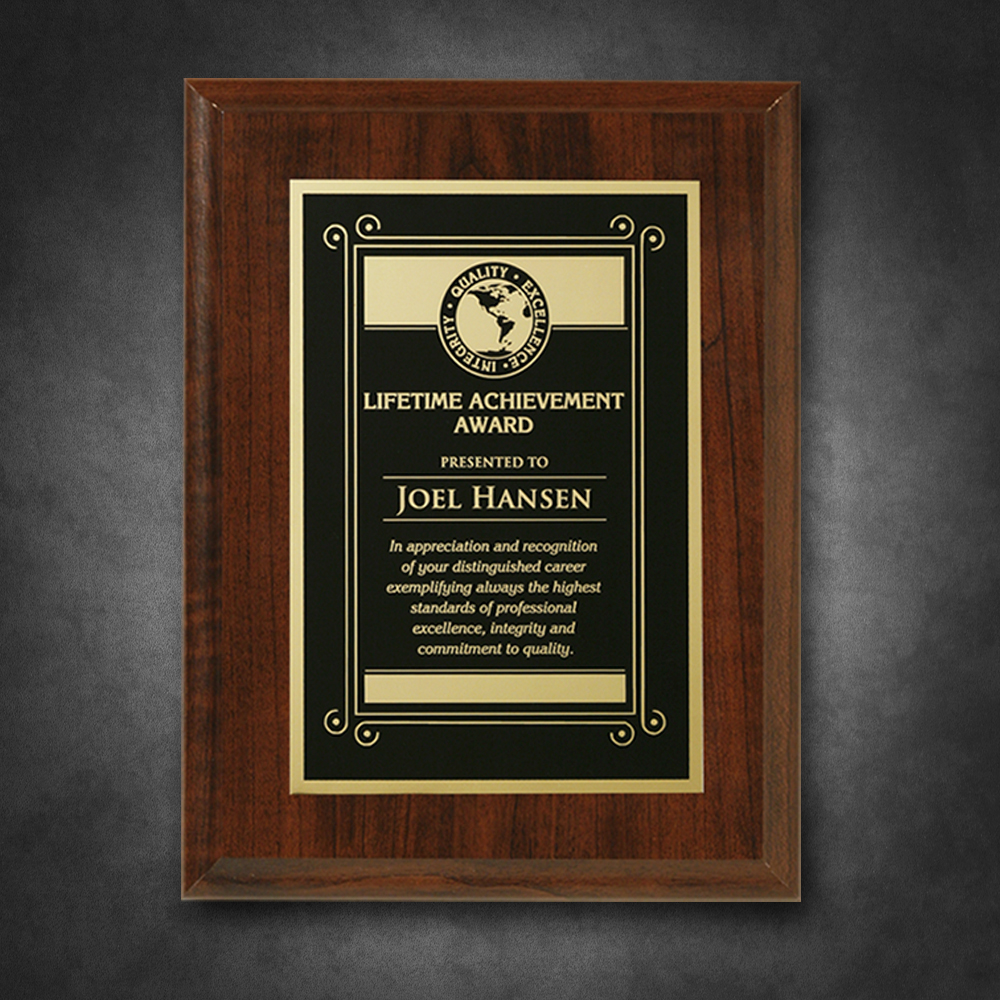 Econo Cherry Wood Plaque – 5 × 7″